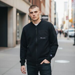 Champion Men's Global Explorer Fleece  Jacket Metallic Black Size Large L